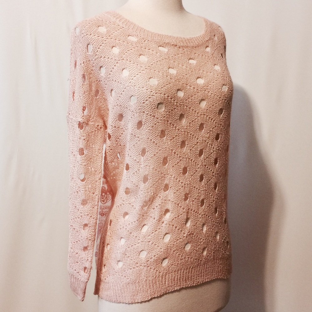 Peach Crochet Front with Sheer Skull Back …